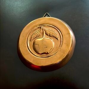 Vintage copper 6" Wall Hanging with Apple Design